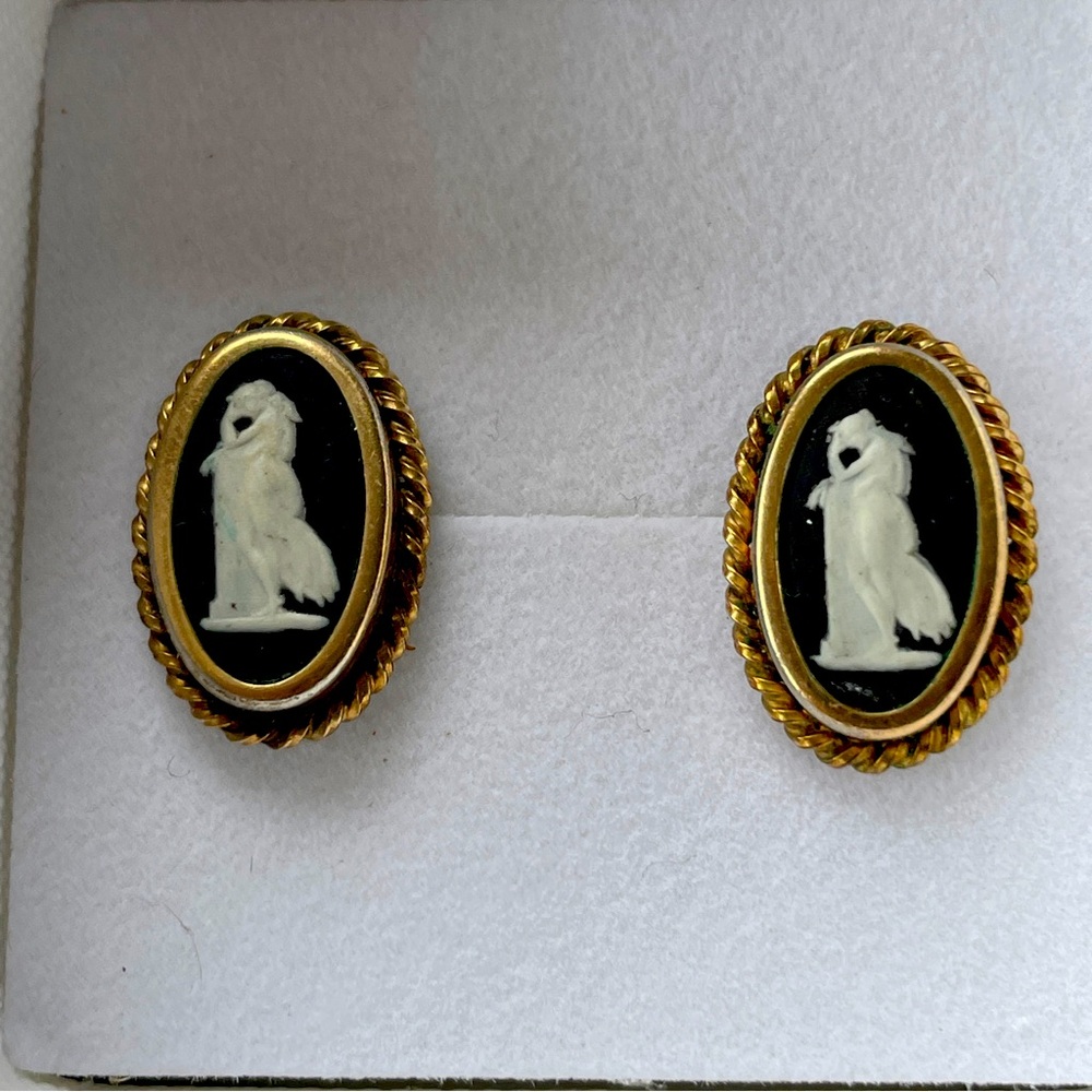 Vintage Gold-filled & Sterling Cameo Earrings